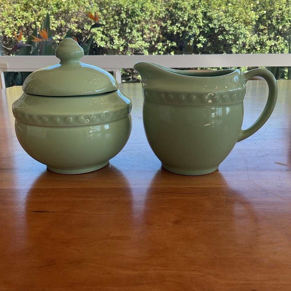 Southern Living at Home Gail Pittman Hospitality Sage Green Cream & Sugar‎ Set